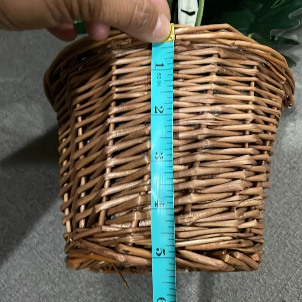 Studio McGee Threshold Target Green Philodendron Faux plant in Basket